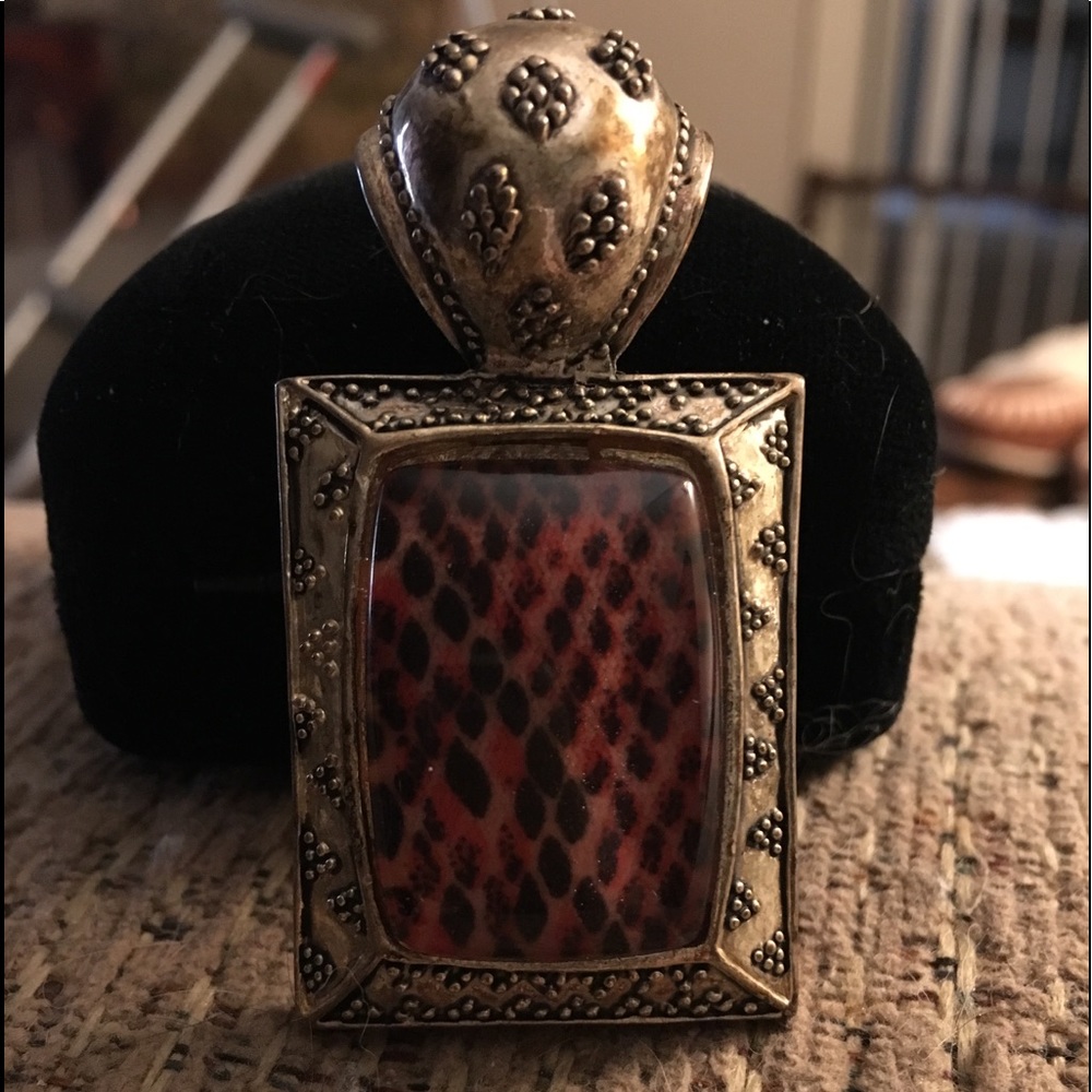 Silver snakeskin pendant